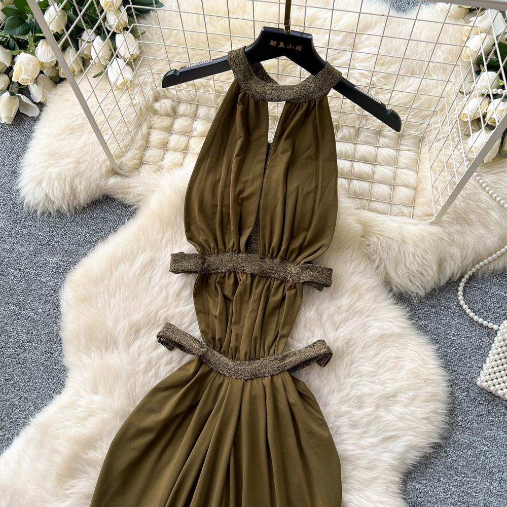 Elegant Sleeveless Backless Dress Lightweight Figure Flattering Summer Style Perfect for Vacation and Special