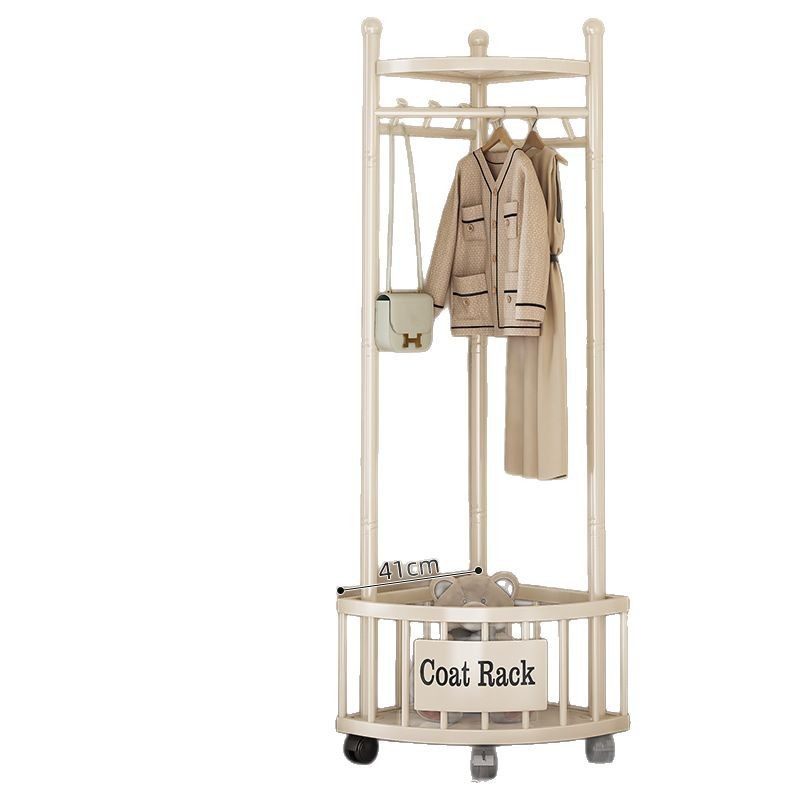 Corner Clothes Hanger Floor-Standing Bedroom Clothes Hanger Multi-Functional Home Living Room Internet Celebrity Accessible Luxury Clothes Drying Rack Simple Coat Rack
