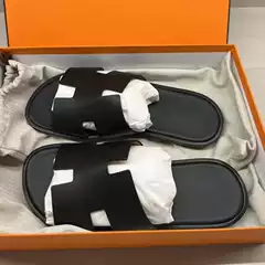 Cross-Border Trade Large Size Men's Slippers 2026 New Model Outdoor Genuine Leather H Slippers European Fashion One-Strap Sandals