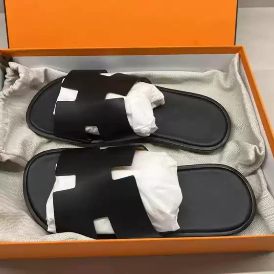 Cross-Border Trade Large Size Men's Slippers 2026 New Model Outdoor Genuine Leather H Slippers European Fashion One-Strap Sandals