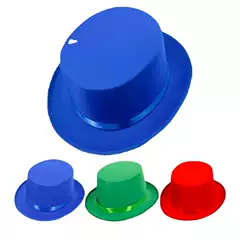 Hat Jazz Hat Magician High Hat Black Gentleman Hat Knitted Cloth Gold Powder Green Adult Men and Women Stage Performance