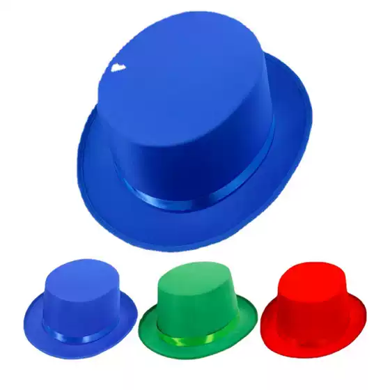 Hat Jazz Hat Magician High Hat Black Gentleman Hat Knitted Cloth Gold Powder Green Adult Men and Women Stage Performance