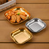 Korean 304 Stainless Steel Square Plate Commercial Fried Chicken and French Fries Plate Snack Plate Snack Plate Small Dish Plate