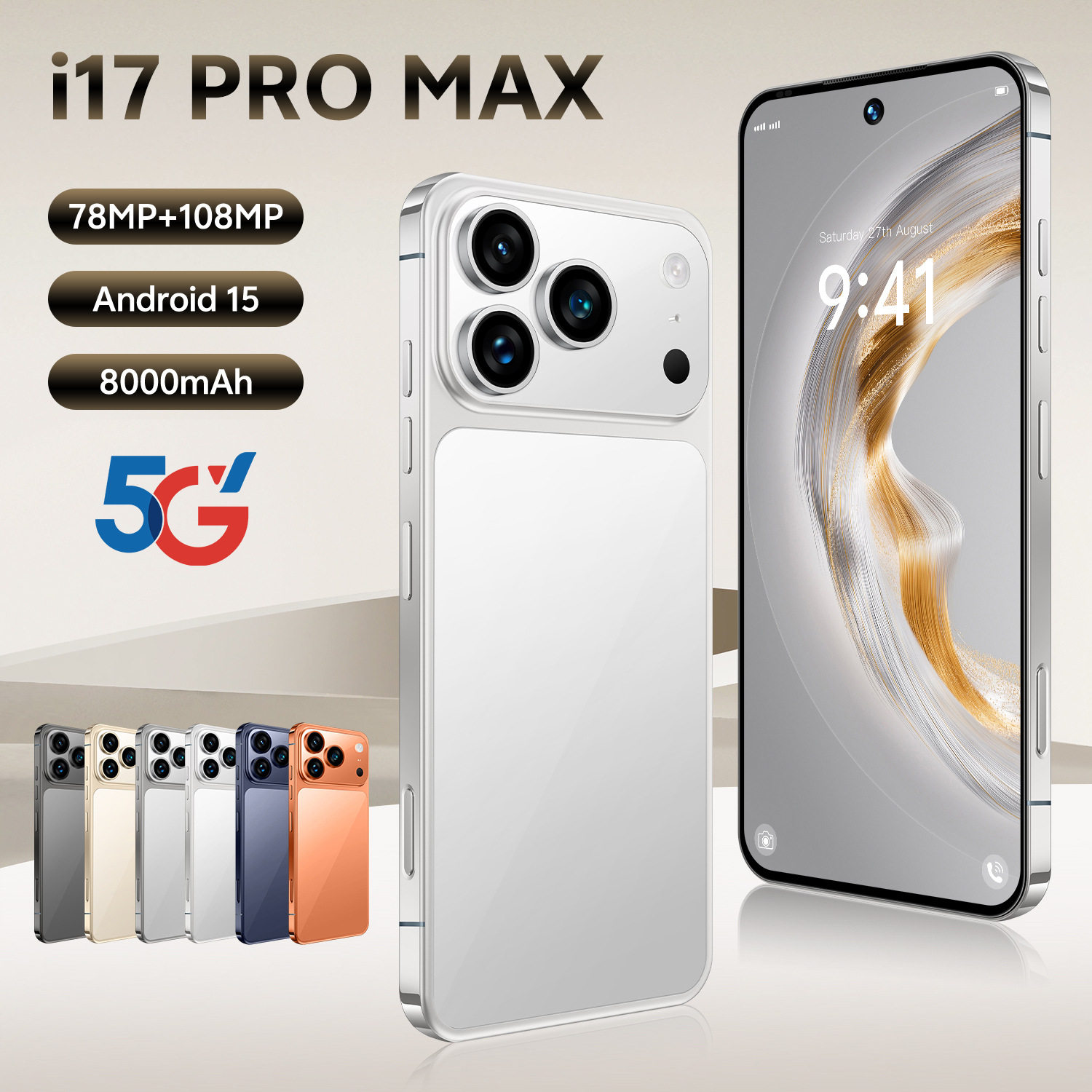 跨境TK爆款手机i17ProMax全球版真4G八核大屏安卓智能手机16+1TB