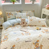 Class a 100% Pure Cotton Bedding Four-Piece Set, All-Cotton Bed Sheet and Duvet Cover, Double Three-Piece Set, Cartoon Pattern Bedding