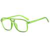 Men's and women's fashionable large frame plain glasses computer anti-blue light eye protection plastic frame plastic leg glasses women's glasses frame