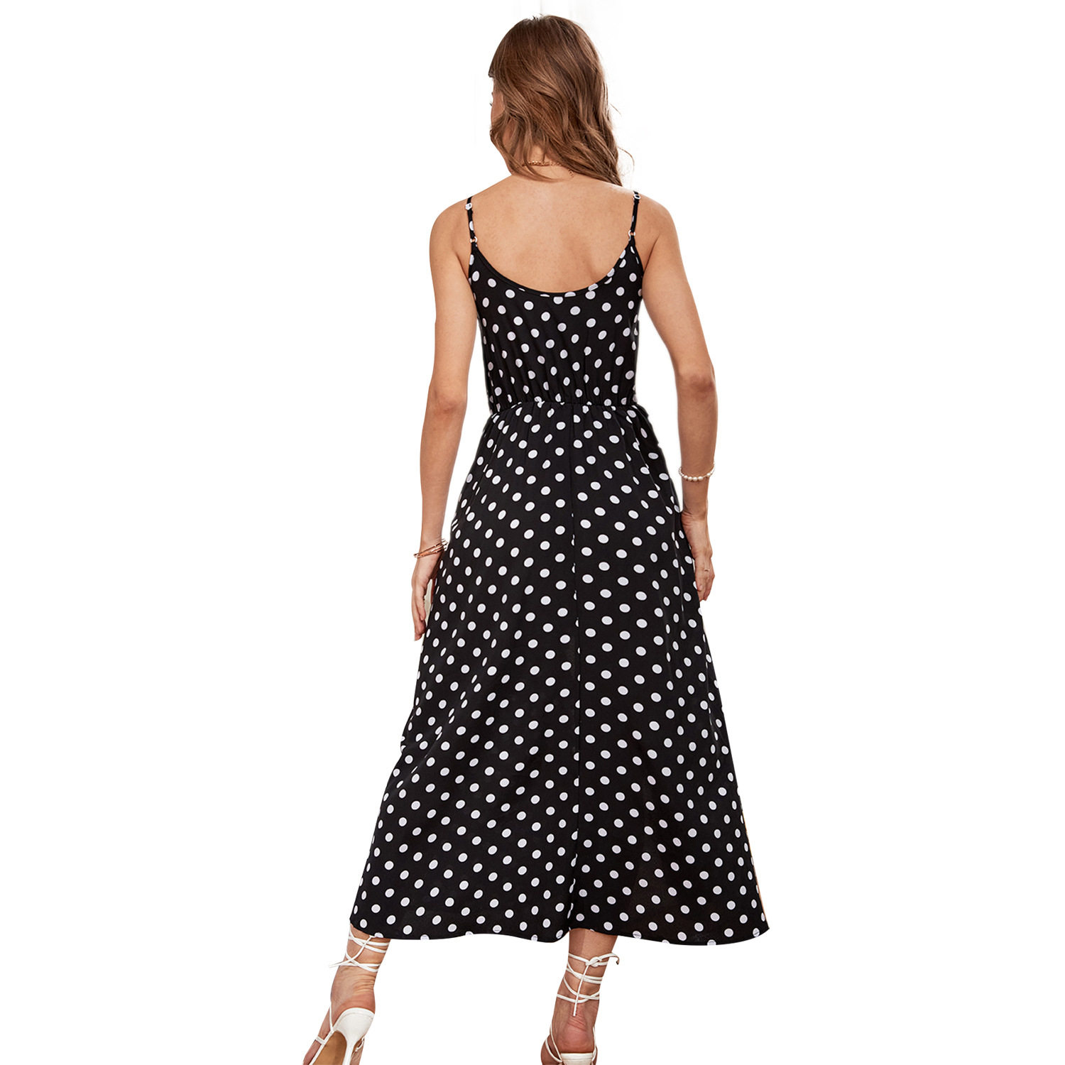Polka Dot Strapless Asymmetrical Ruffle Dress Womens Fashion Trendy Style Summer Occasion Wholesale Available