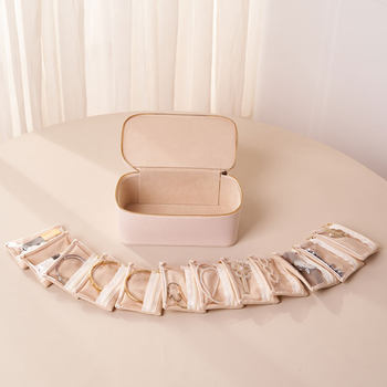 Light Luxury New Cross-border Leather Dust-proof Jewelry Storage Box Women Jewelry Jewelry Ring Earrings Stud Earrings Storage Box