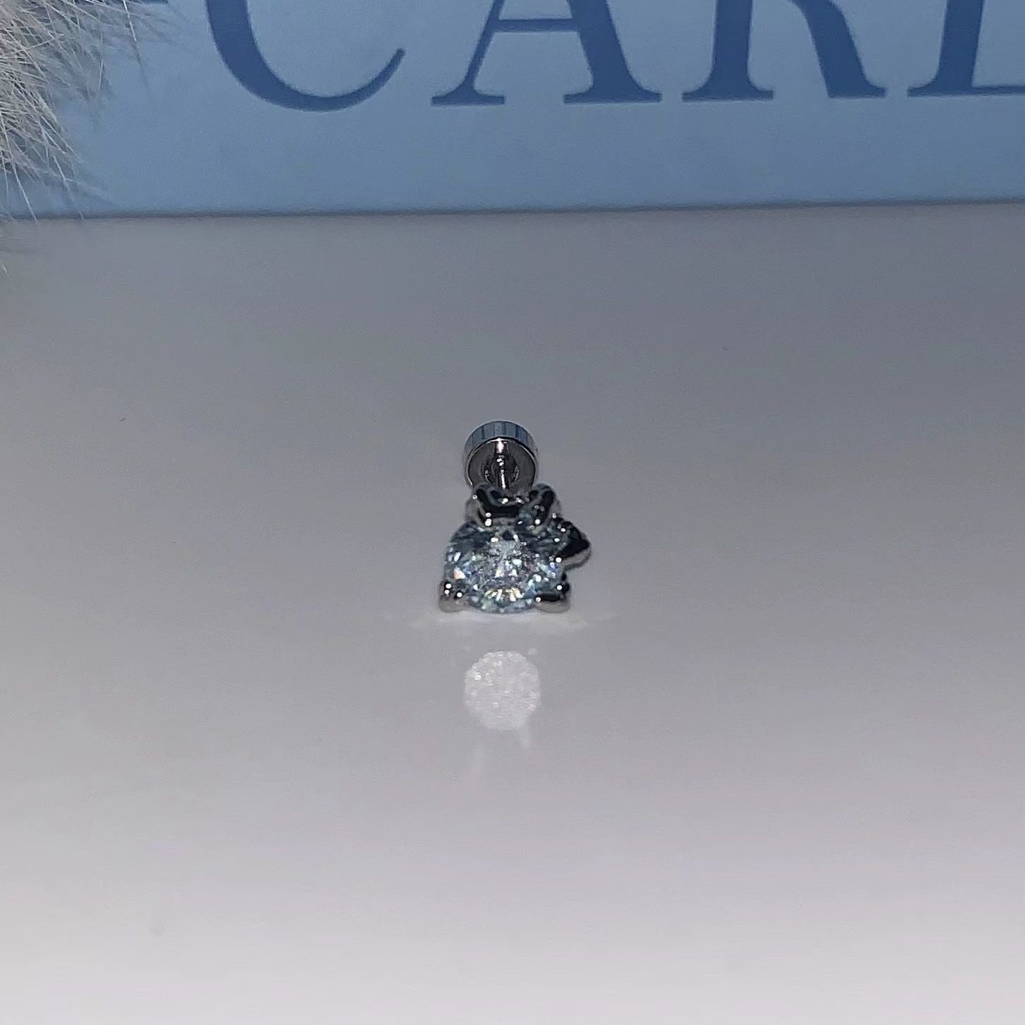 6mm ライトシーブルー ドラゴンクロー 耳骨ネイル シングル