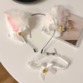 White headband white necklace