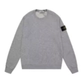 Light Gray Stone Island - Round Neck Sweatshirt
