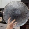 Japanese-Style Striped Glass Plate, Trendy Household Transparent Tableware, Fruit Plate, Western-Style Salad Bowl, Dinner Plate, Dish, Fireworks