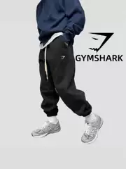 Gymsahrk New Men's Loose Simple Fleece-Lined Jogger Pants for Autumn and Winter Casual Straight-Leg Pants Trendy