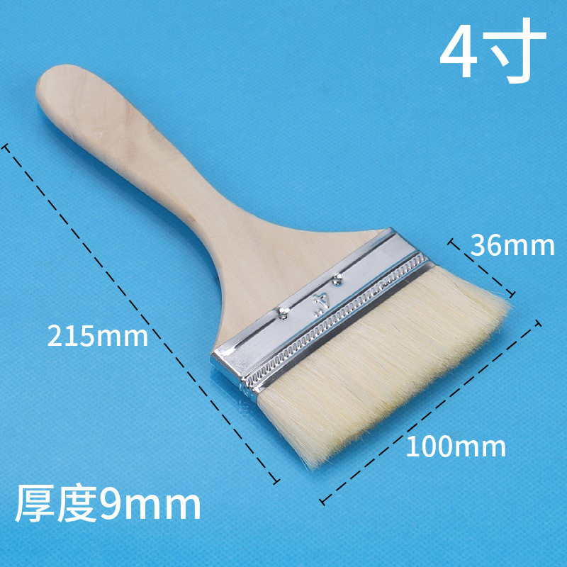 Manufacturer Wholesale Long-Handled Thin Wool Brush with Wooden Handle, Soft Bristle Brush for Gifts, Barbecue, Baking, and Paint Brush 2inch