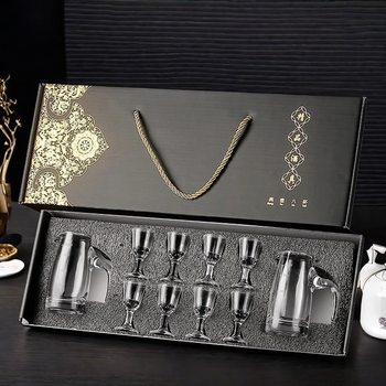 Gift Box Chinese Style Liquor Glass Wine Dispencer Wine Cup Household Small Wine Cup Spirits Cup Bullet Cup Gift Wine suit