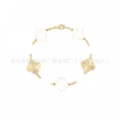 White shell laser gold color-five flower bracelet