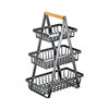 Cross-border Removable Fruit Basket Double-layer Three-layer Portable Basket Living Room Kitchen Bread Snack Storage Basket Rack