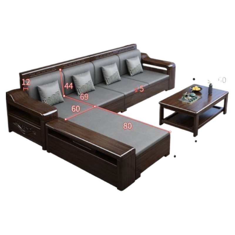 乌金木实木沙发组合储物沙发冬夏两用小户型现代轻奢客厅家具