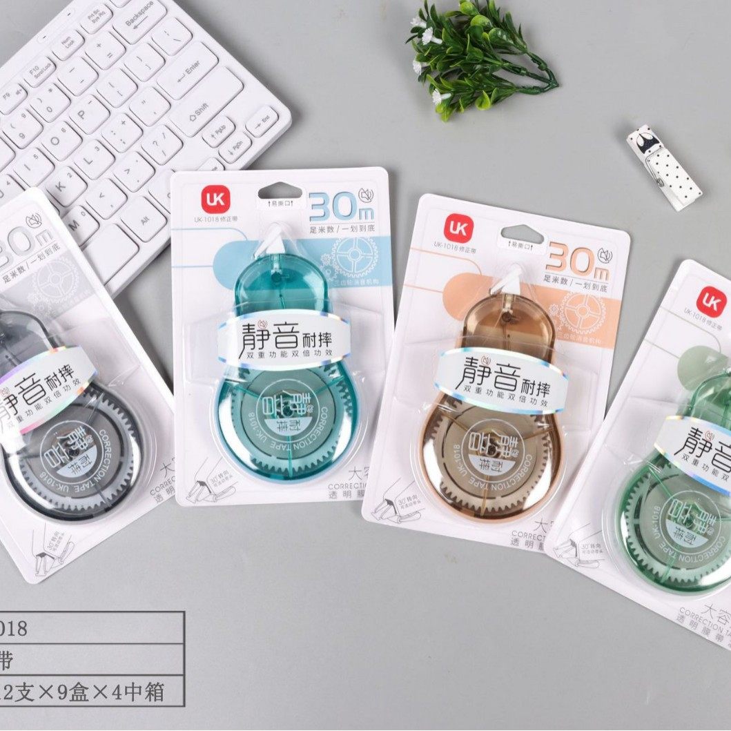 UK-1018 Correction Tape High Color Value Simple Mute Correction Tape 30m Large Capacity Error Correction Tape for Primary School Students