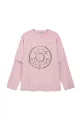 Knitted ripped faux two-piece pink