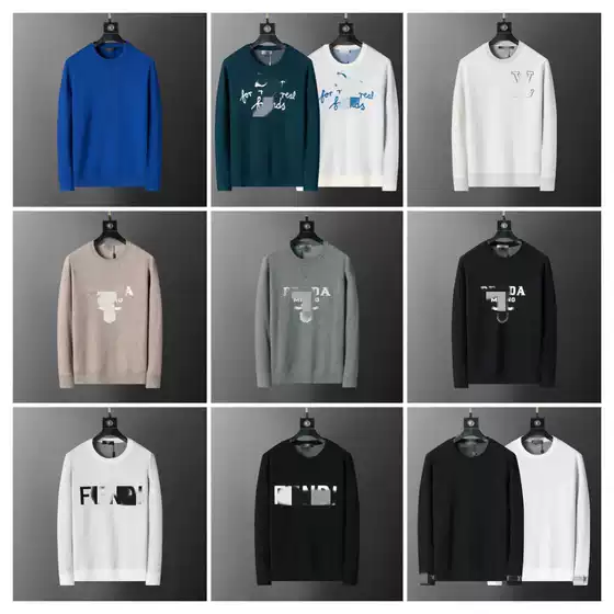 Cross-Border European and American Trendy New Autumn and Winter Round-Neck Knitted Sweater Long-Sleeve Jacquard European Style Wool Sweater in Stock
