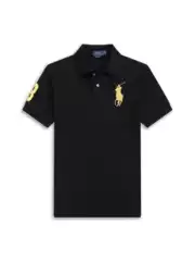 Cross-Border Hot-Selling Rl Ralph Polo Shirt for Men with Embroidered Large Horse Logo, Short-Sleeve T-Shirt, In-Stock European Size, Trendy Turn-Down Collar Top