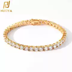 European and American Hip-Hop Cross-Border Popular Jewelry Zircon Tennis Chain Full Diamond Men's Bracelet Light Luxury High-End Jewelry Accessories