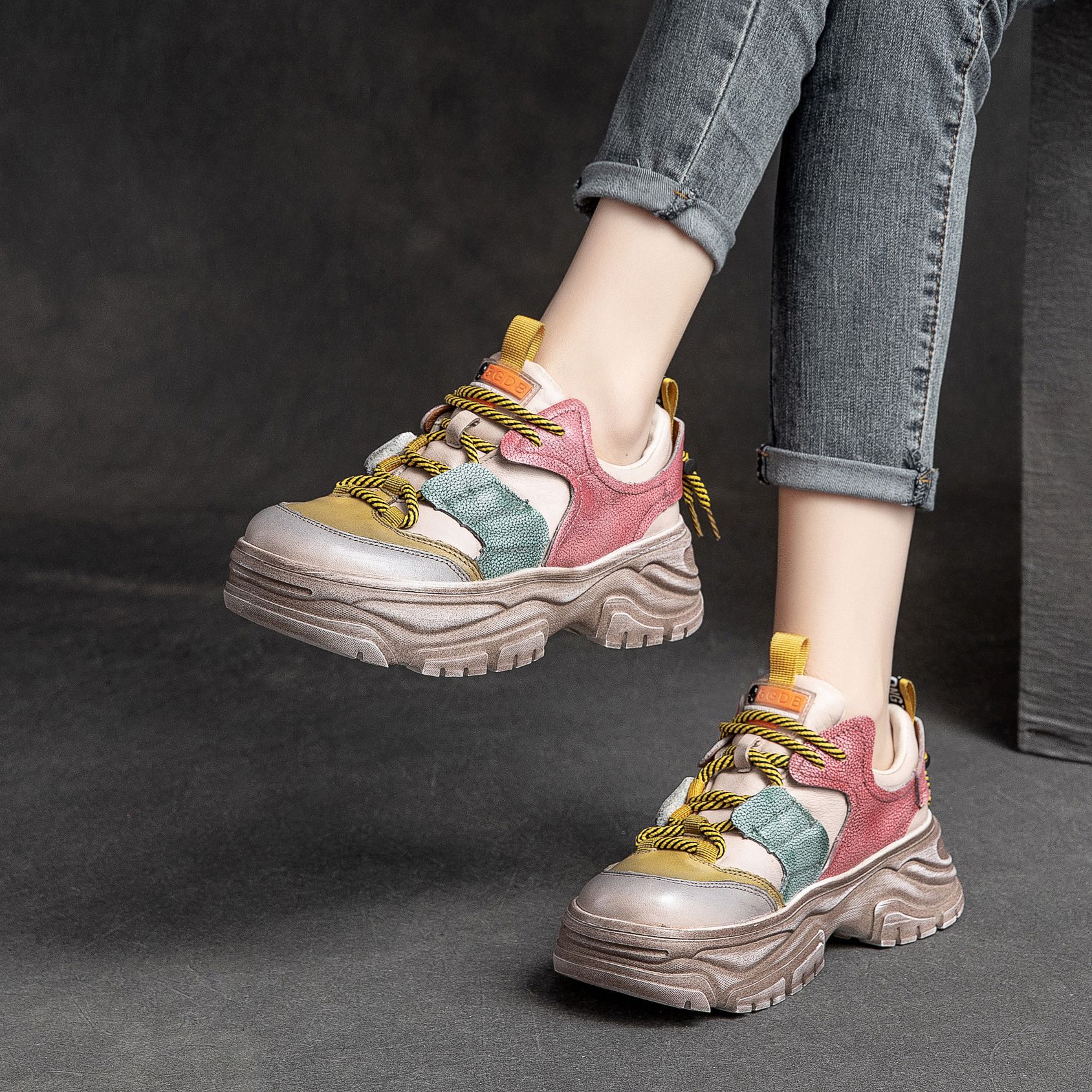 Chỉ Size 37 Sale Sốc (Mới) Mã A6887 Giá 1860K: Giày Lười Nữ Shntja Đế Cao Giày Dép Nữ Chất Liệu Da Bò G05 Sản Phẩm Mới, (Miễn Phí Vận Chuyển Toàn Quốc).
