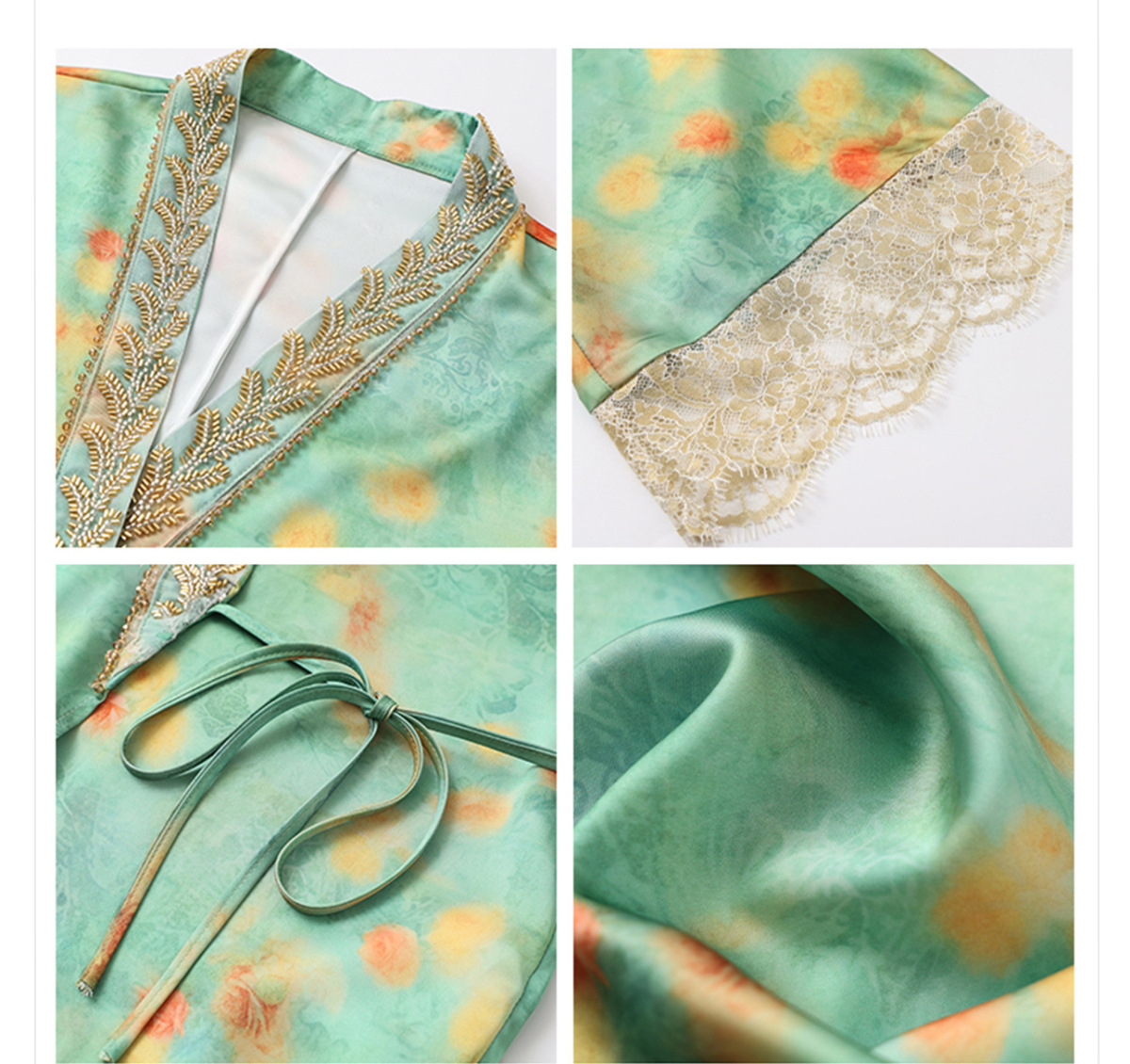 Set áo khoác cardigan thêu hoa kèm đầm hai dây dáng dài nữ — Váy hai dây