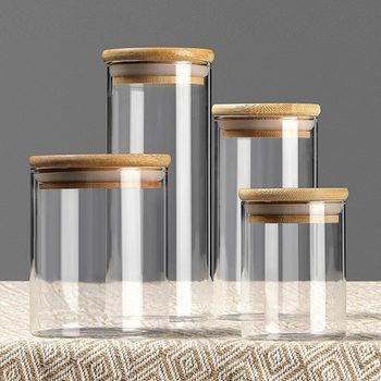 Household Sealed Jar Glass Bottle Storage Jar Tea Jar Food Storage Box Grain Coffee Bean Storage Jar
