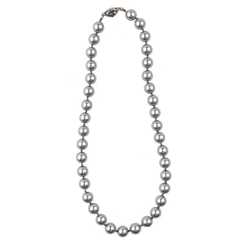 Korean Generation Fever's Same Style Retro High-End French Shijia Pearl Ingot Buckle Necklace Accessible Luxury Niche Clavicle Chain