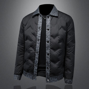 European Station Fashion Men's down Jacket Thin Lapel Warm Jacket 2024 Winter New Men's Trendy Running Volume