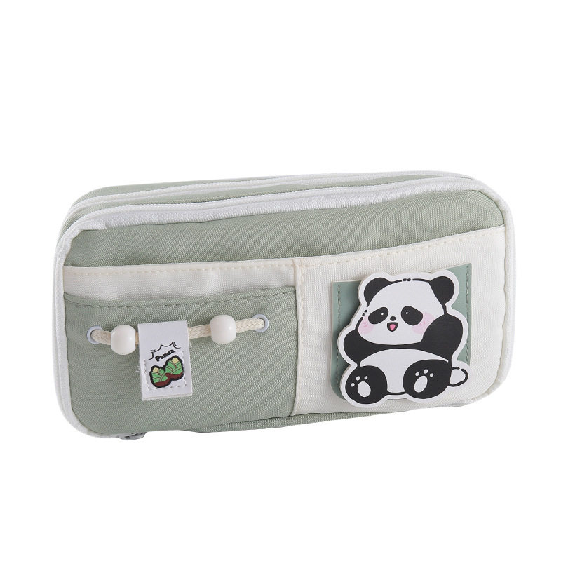 Cheese Bear Pencil Case Large Capacity High Aesthetic Niche Unpackaged Style Embroidered Girls' Stationery Box Storage