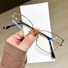 2025 New Men's and Women's Easiest for Match Glasses Metal Glasses Frame Internet Celebrity No-Makeup Face Shaping Decorative Flat Glasses Myopia Glasses