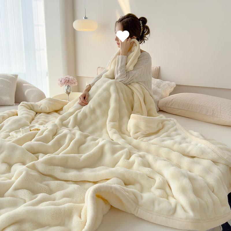 Blanket Bubble Velvet Thickeneded Winter Warm Bed Sheetss Nap Office Cover Coral Velvet Blanket Sofa Air Conditioning Blanket