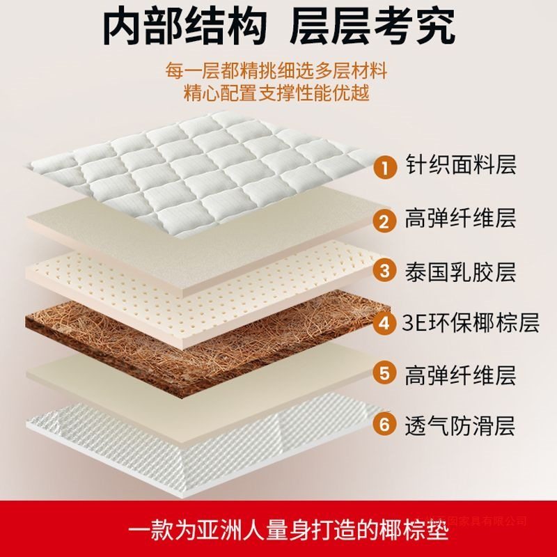 Natural Coconut Palm Mattress Base Mat for Home Use, 1.5m Hard Mat for Student Dormitory, Foldable Children's Latex Simmons