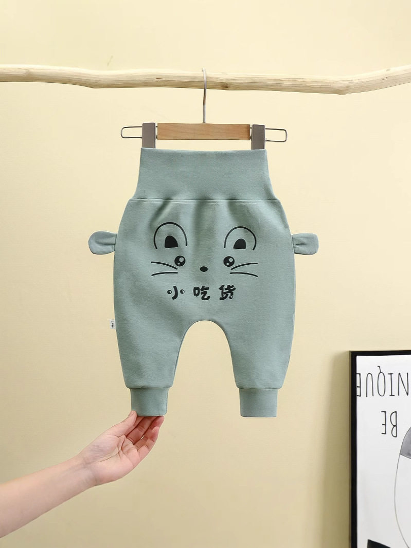 Baby Pants, New Autumn & Winter Thickened Casual Long Trousers, Boys & Girls Big PP Pants, Infant High-Waist Belly-Protecting Trendy Pants