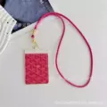 Dog tooth work card--rose red