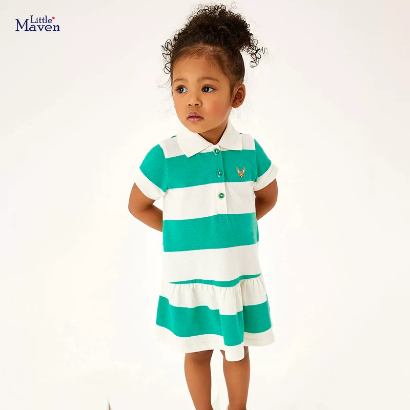 Custom-made Kids' Skirt, Summer Children's Clothing Striped Polo Dress, Cute Girls' Dress