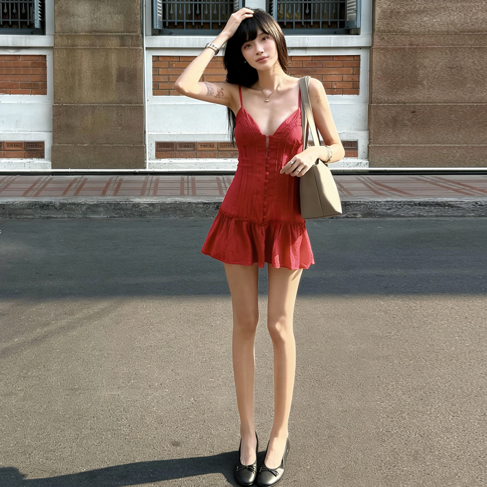 Womens Spring Dress French Sweetheart Style Solid Color Waist Defined Sleeveless Wholesale Available