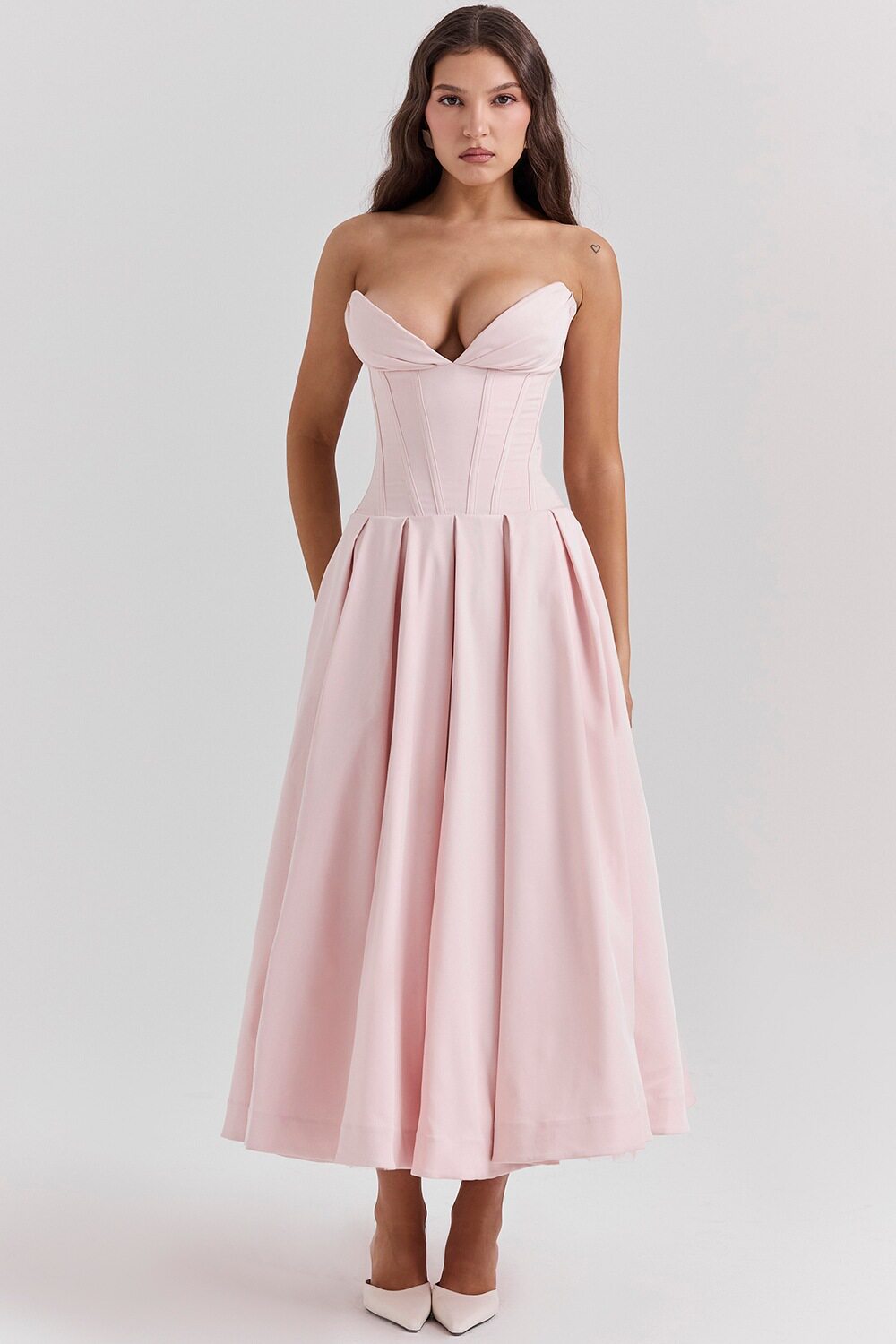 Sleeveless Midi Dress Solid Color Sexy Style Spring Fashion Wholesale Womens Apparel low MOQ