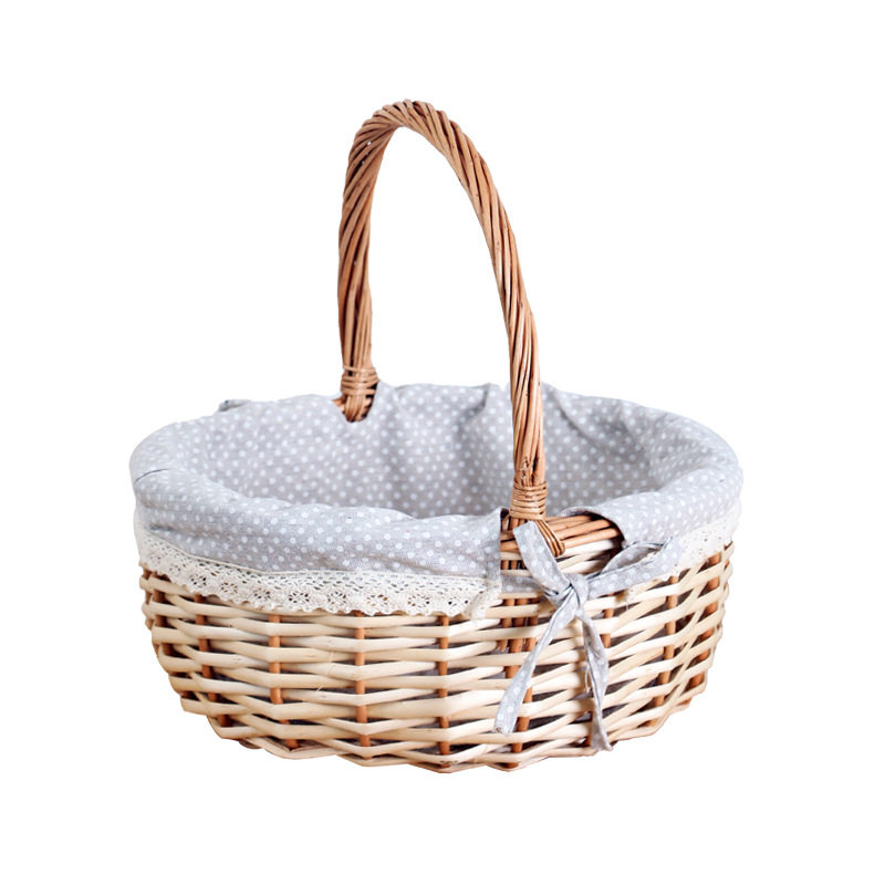 Wicker Egg Basket Kitchen Vegetable Basket Dining Basket Picking Basket Woven Rattan Storage Basket Supply Rattan Portable Basket