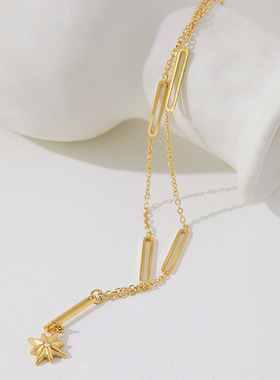 SPARKLE「星芒熠彩」简约百搭八芒星项链女小众轻奢设计感锁骨链