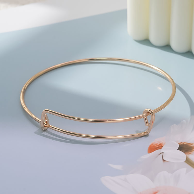 厂家直供欧美推拉手环DIY可活动调节手镯女钢丝镀金饰品潮流爆款