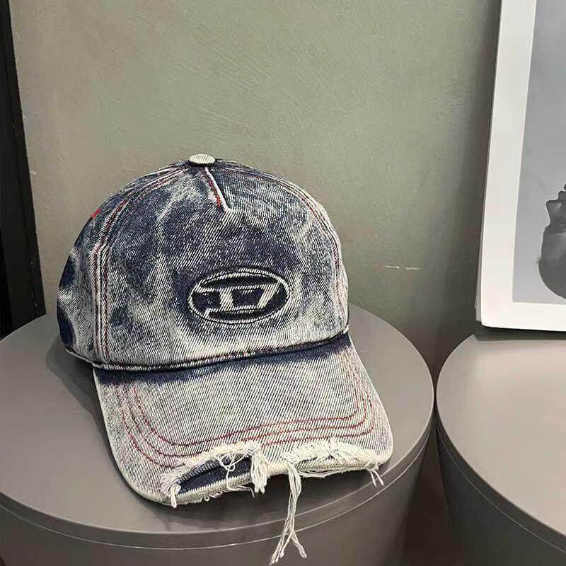 Vaquero lavado americano retro agujero grande cabeza grande gorra de béisbol mujer versión coreana cara pequeña sombra sombrero de lengua de pato envío gratis