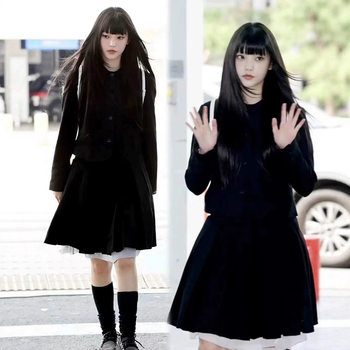 Now H Jiang Haolin's Same Style Japanese Schoolgirl Outfit Ins Doll Collar Blazer Short Skirt Coyse*O