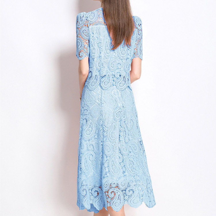 Lace Two Piece Set Embroidered Top and Skirt Elegant Spring Summer Fashion for Women Wholesale Available