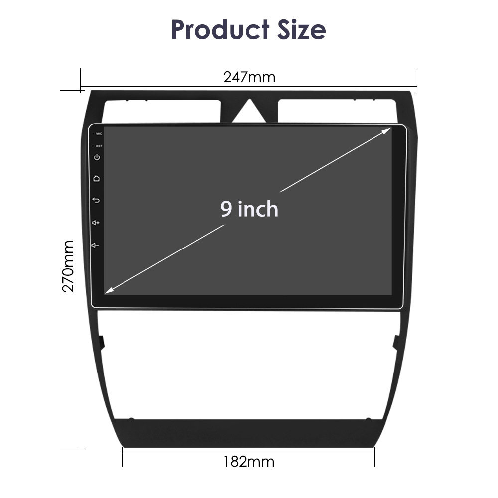 9inch Android Navigation Is Suitable for 97-04 Audi A6 Car Mp5 Player Bluetooth Wifigps Navigator