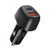Carbon fiber car charger car charger 3.1A + PD fast charging head car cigarette lighter USB + PD