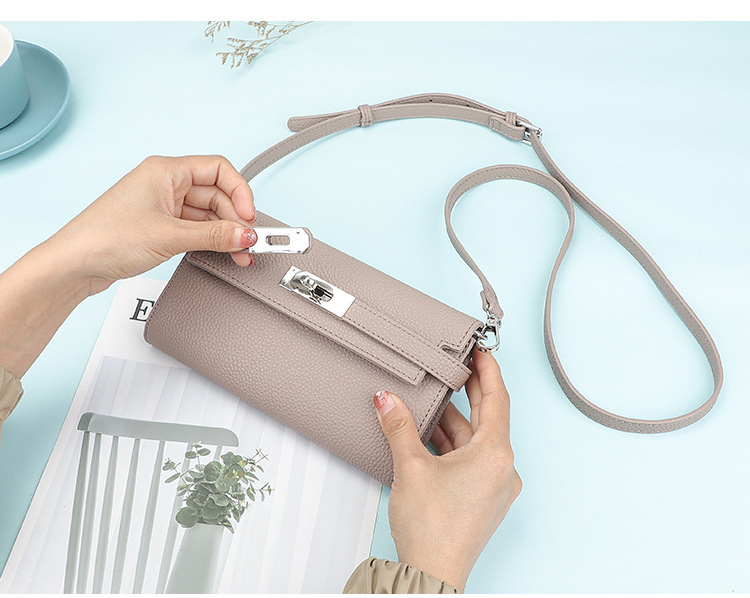 Túi đeo chéo nữ PU da mềm dáng phong bì đơn giản